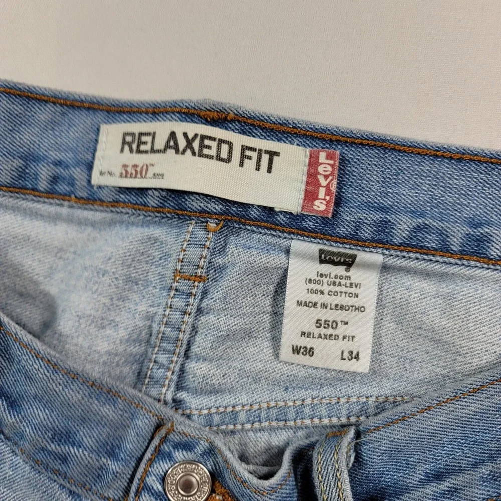 Levi's 550 Denim Jeans Mens 36x32 Blue Relaxed Fit Straight‎ Leg VTG Y2K